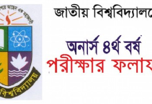 National University Honours 4th year Result Update Notice 2018